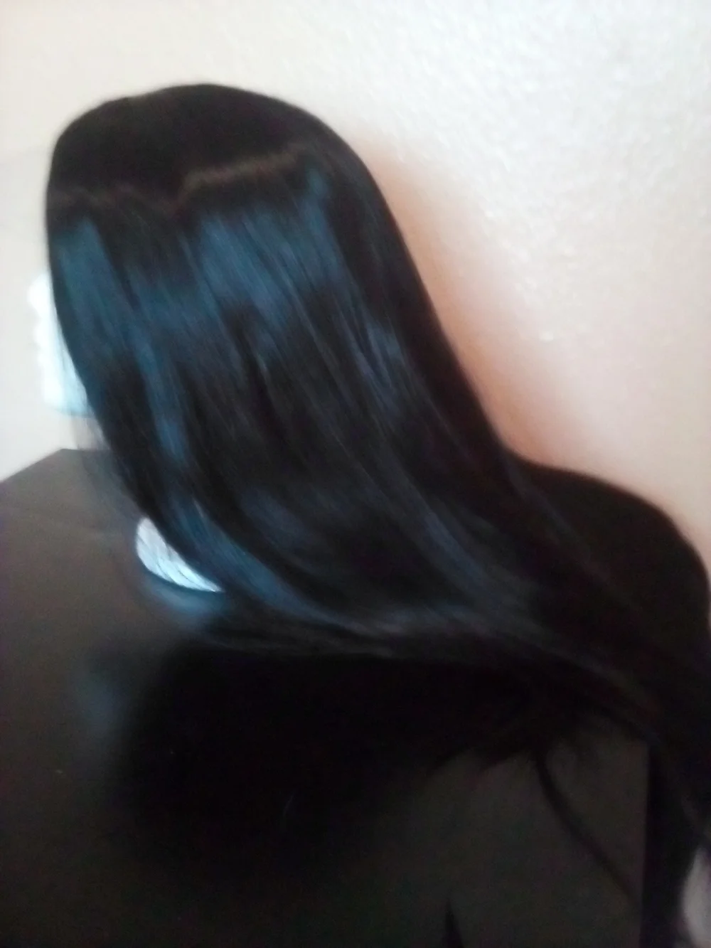 Natural Black Lace Front Wig with Straight Silky Finish